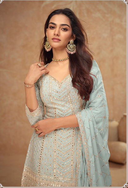 Sitara Sheen Suits Collection Sky Blue
