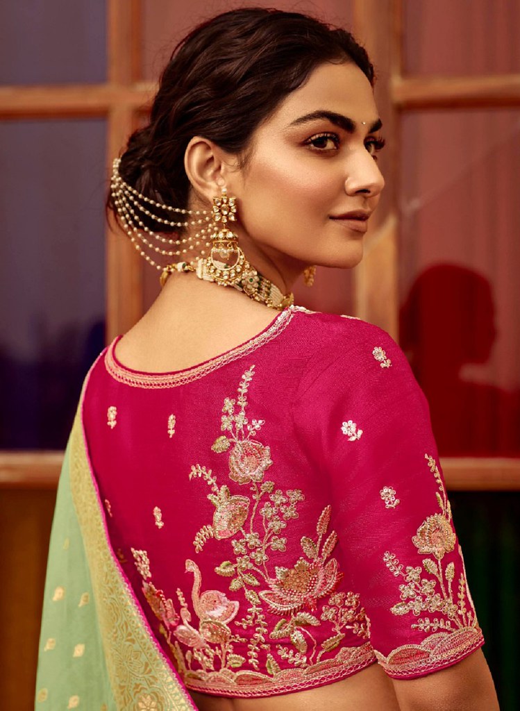 Silken Saaj Saree Collection Pista