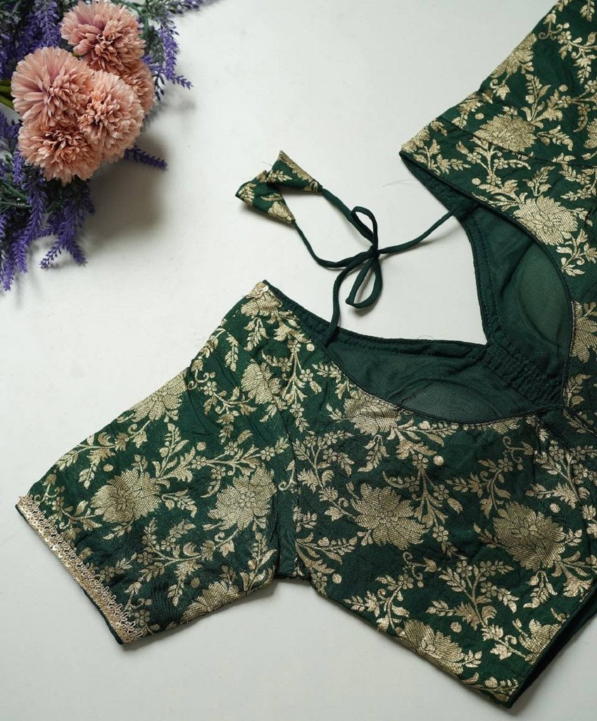 SilkSootra Blouse Line Green