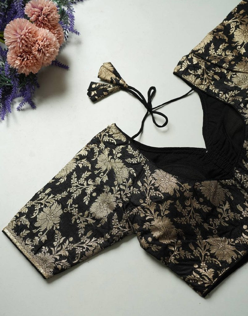 SilkSootra Blouse Line Black