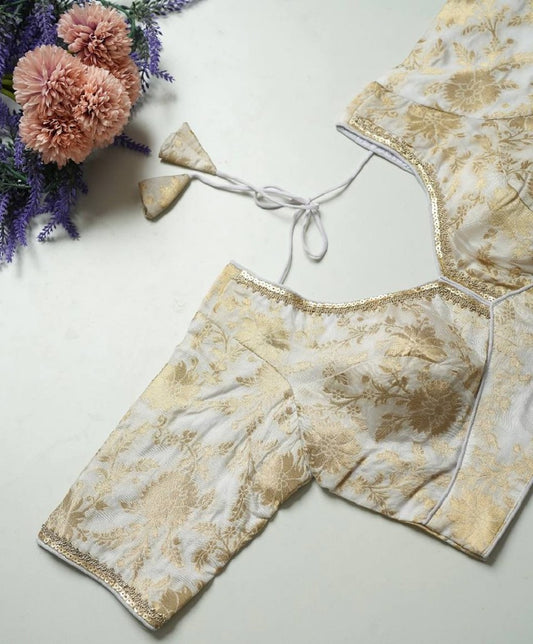 SilkSootra Blouse Line White