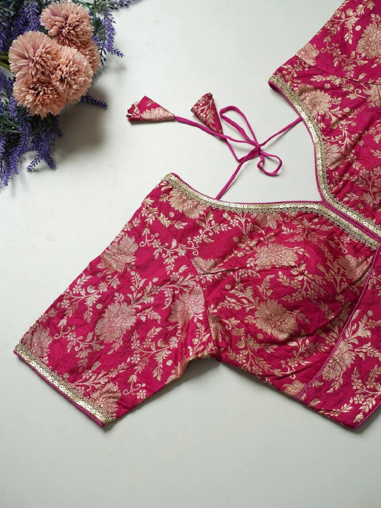 SilkSootra Blouse Line Rani Pink