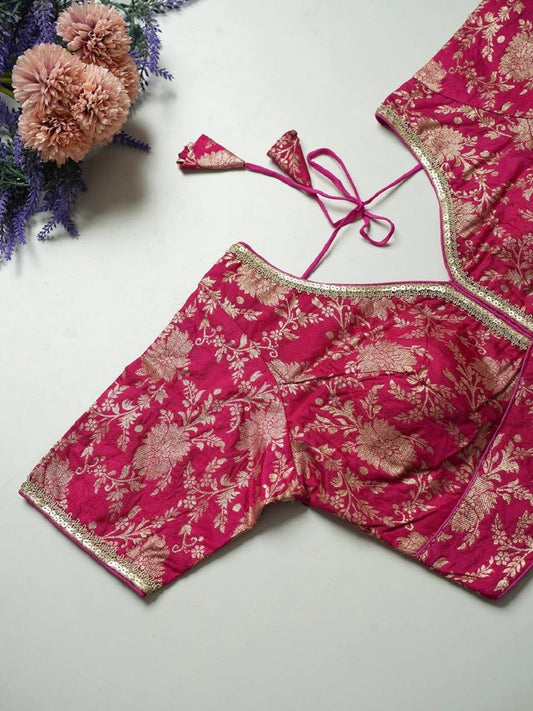 SilkSootra Blouse Line Rani Pink