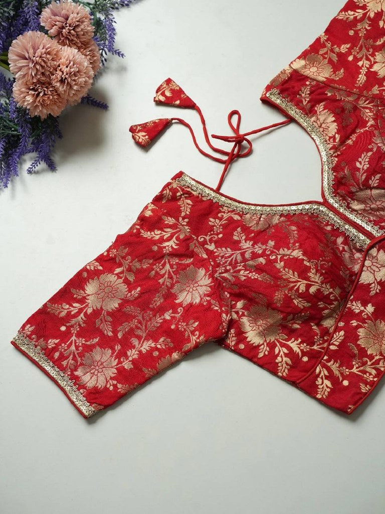 SilkSootra Blouse Line Red