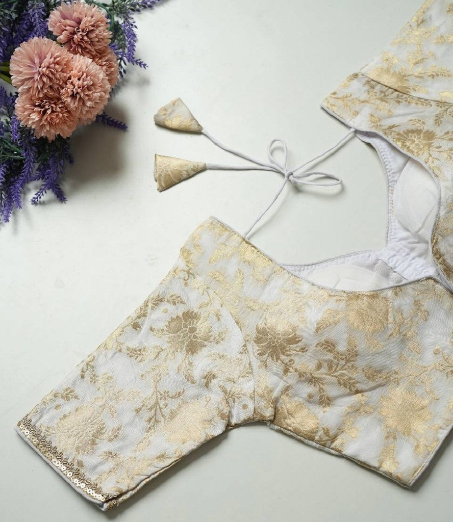 SilkSootra Blouse Line White
