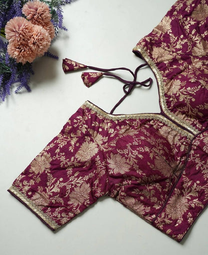 SilkSootra Blouse Line Wine