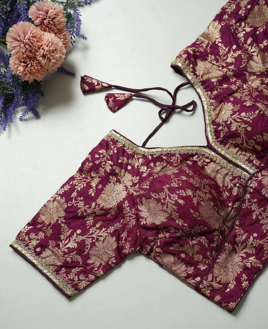 SilkSootra Blouse Line Wine