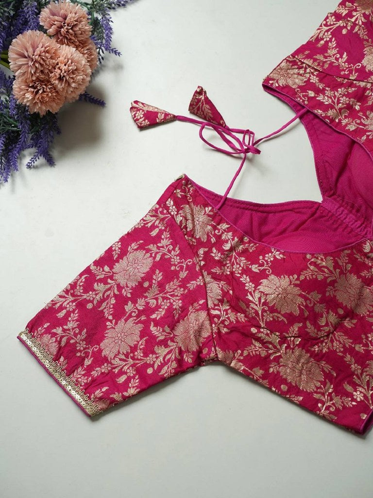SilkSootra Blouse Line Rani Pink