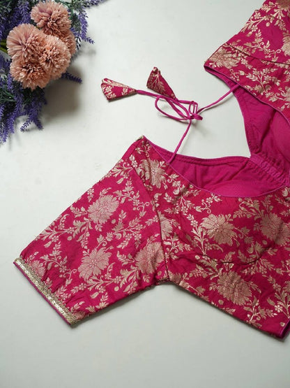 SilkSootra Blouse Line Rani Pink