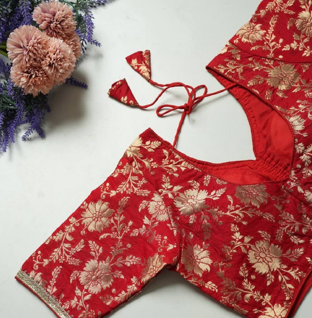 SilkSootra Blouse Line Red