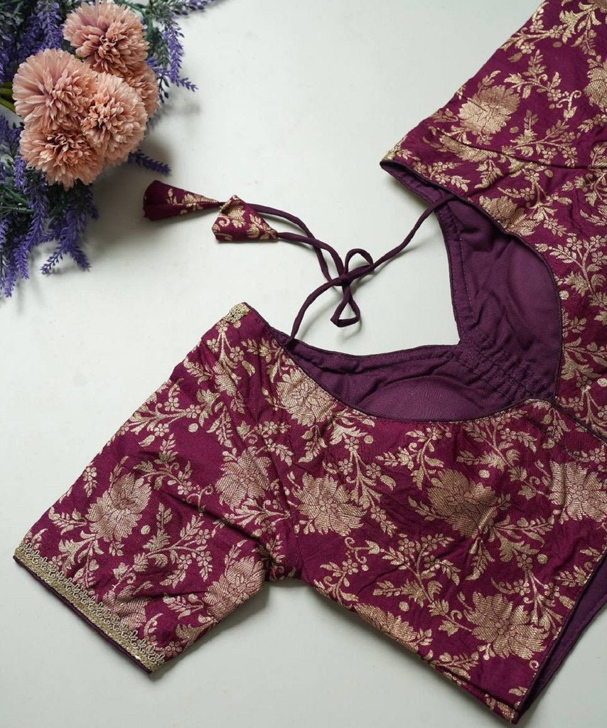 SilkSootra Blouse Line Wine