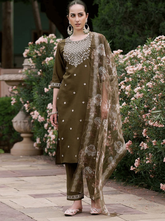 Zyra Suits Collection Mehendi Green