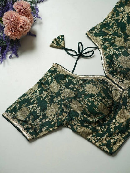 SilkSootra Blouse Line Green