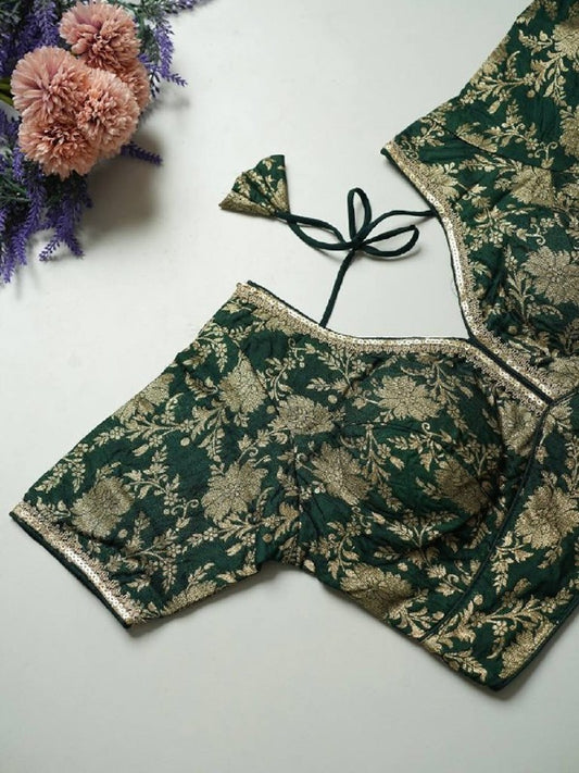 SilkSootra Blouse Line Green