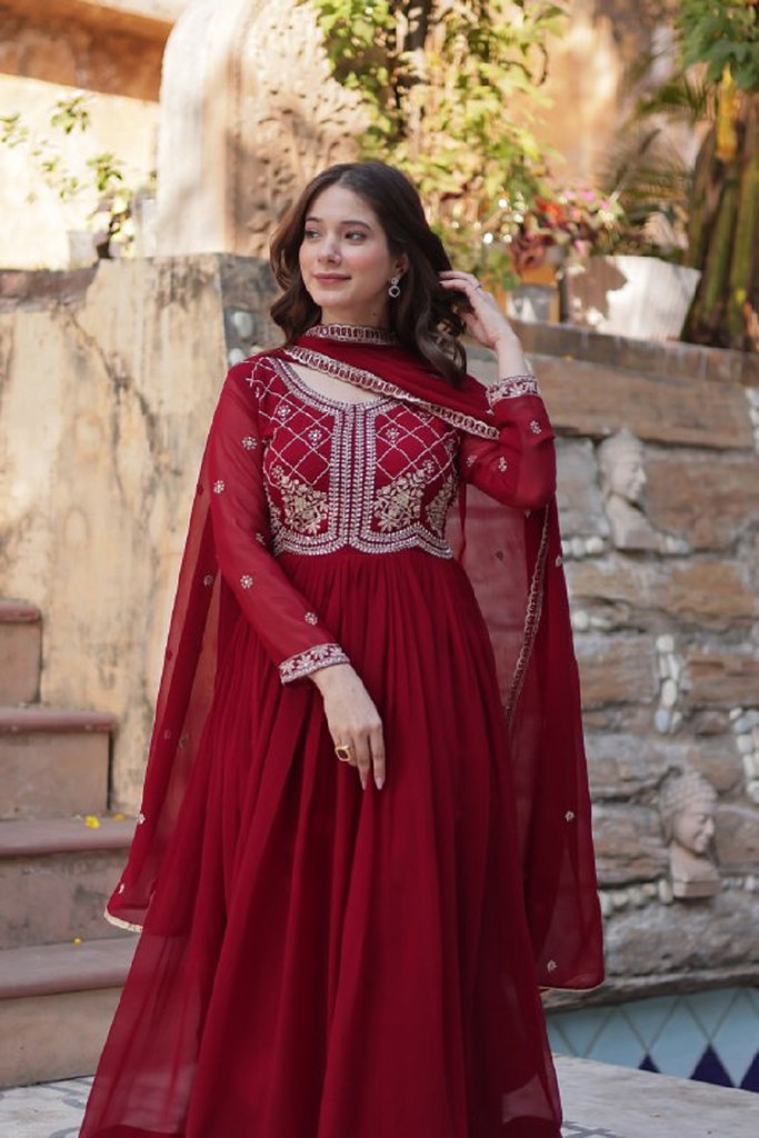 Gulbaani Gown Collection Maroon
