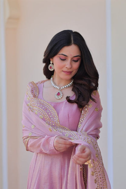 Rosette Drip Gown Collection Light Pink