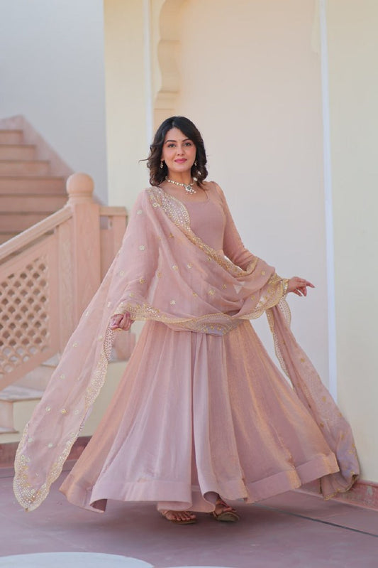 Rosette Drip Gown Collection Beige