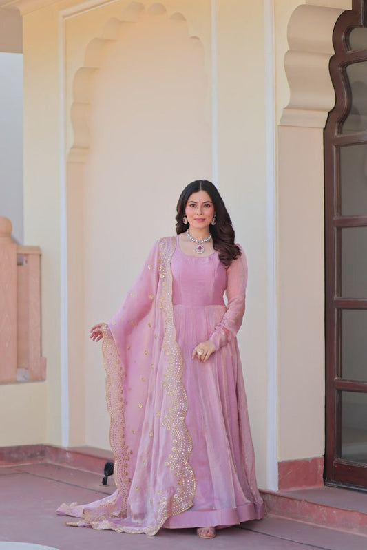 Rosette Drip Gown Collection Light Pink