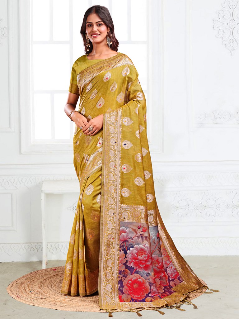 Meherloom Saree Collection Mehendi Green