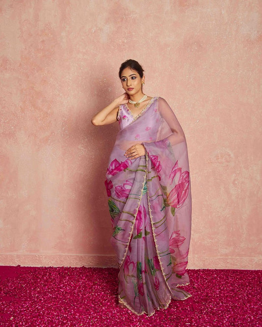 Aasmaani Saaz Saree Collection Lavender