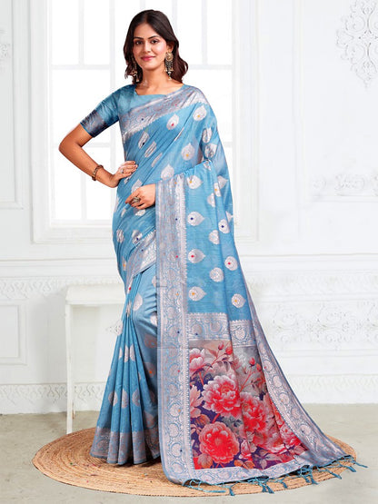 Meherloom Saree Collection Sky Blue