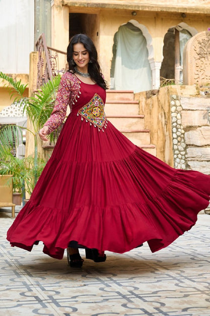 NrittaSaaz Gown Collection Maroon