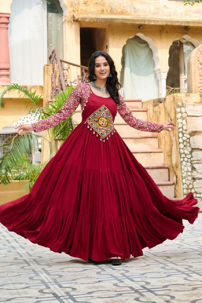 NrittaSaaz Gown Collection Maroon