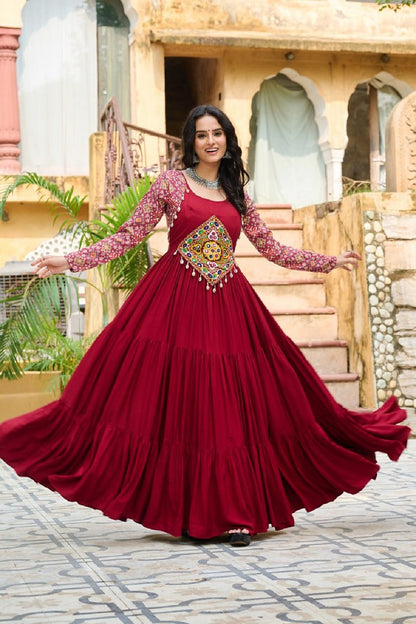 NrittaSaaz Gown Collection Maroon