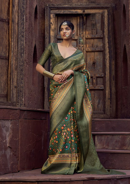 Velour Saree Collection Dark Green