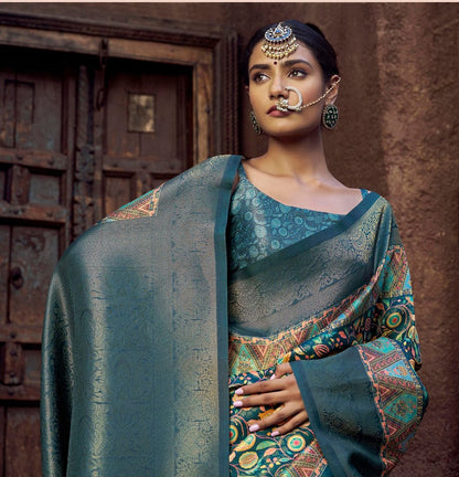 Velour Saree Collection Teal