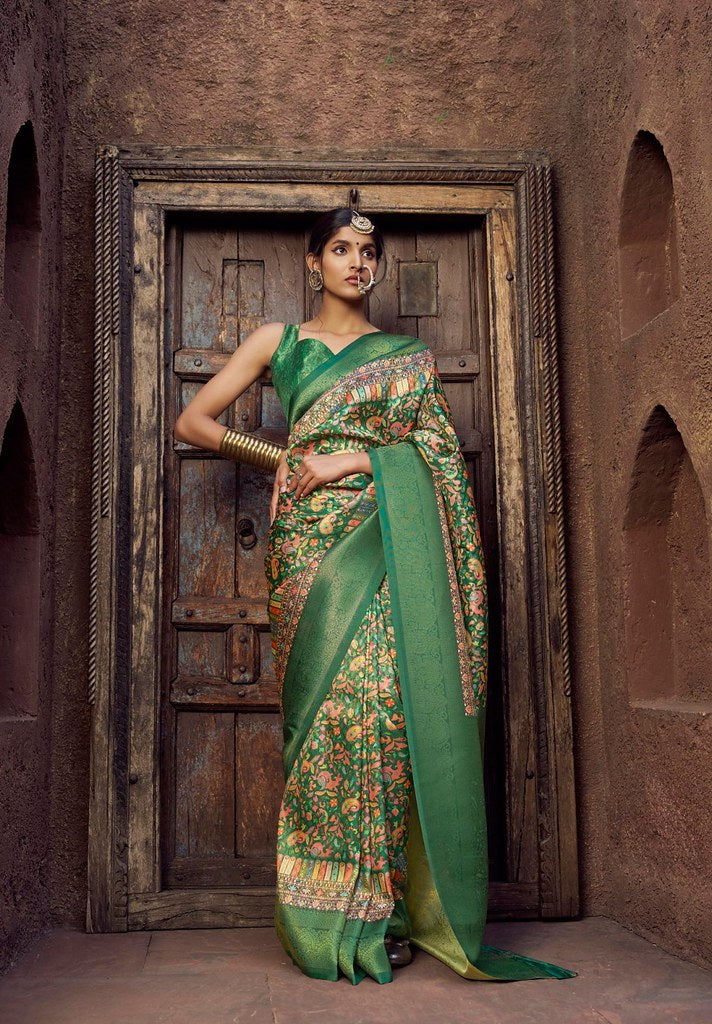 Velour Saree Collection Green