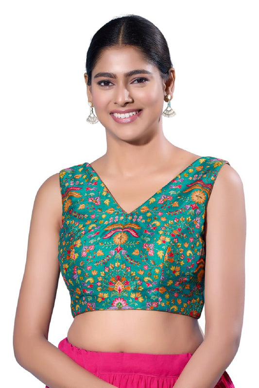 Karigari Blouse Line Rama Green