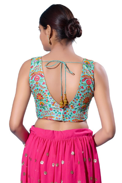 Karigari Blouse Line Blue