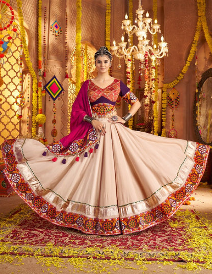 Navrangini Collection Beige Lehenga Choli