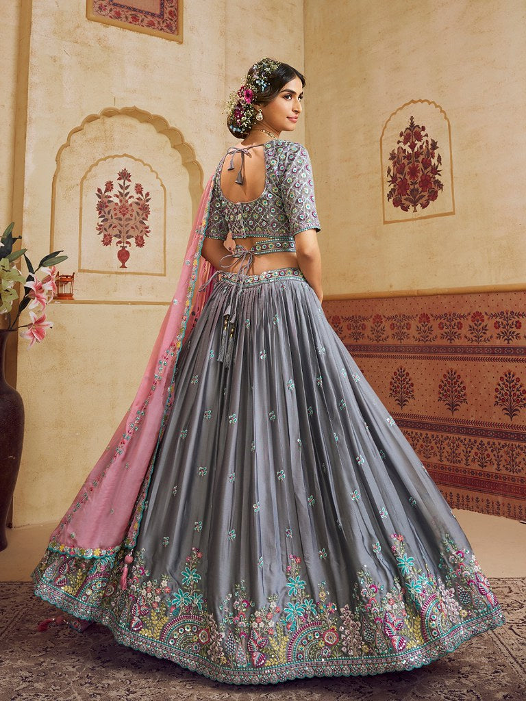 Saaz Collection Grey Lehenga Choli