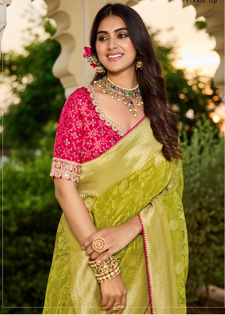 Vibrance Viscose Saree Green