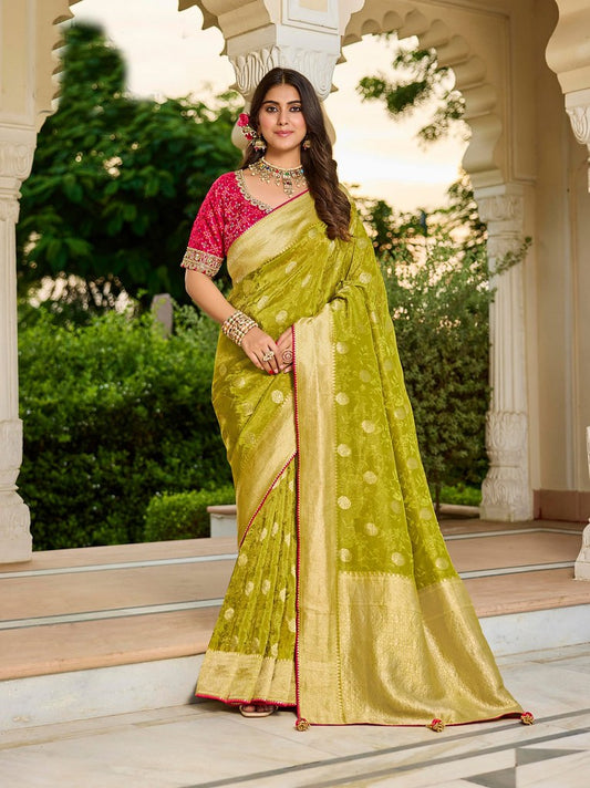 Vibrance Viscose Saree Green