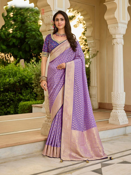 Vibrance Viscose Saree Lavender