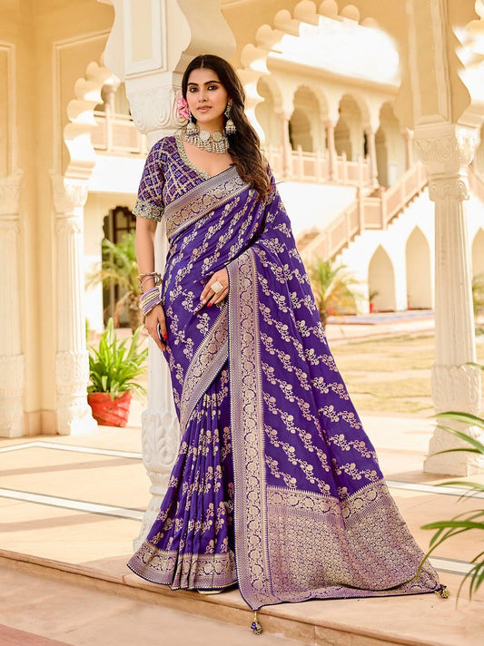 Vibrance Viscose Saree Purple
