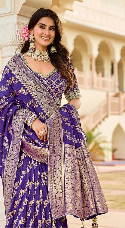 Vibrance Viscose Saree Purple