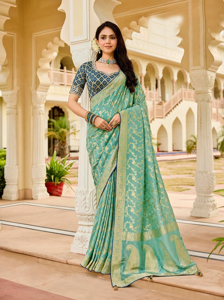 Vibrance Viscose Saree Blue