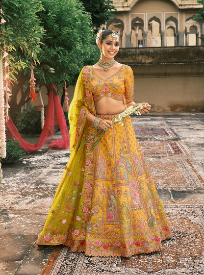 Rangtarang Silk Lehenga Collection Yellow