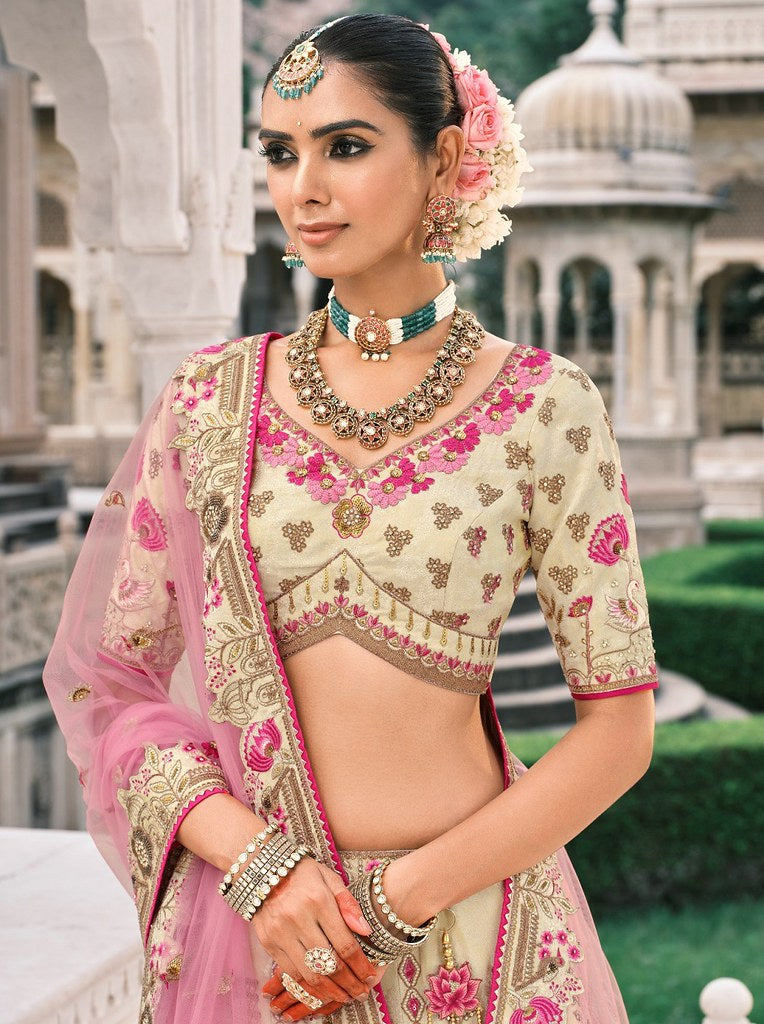 Rangtarang Silk Lehenga Collection Off White