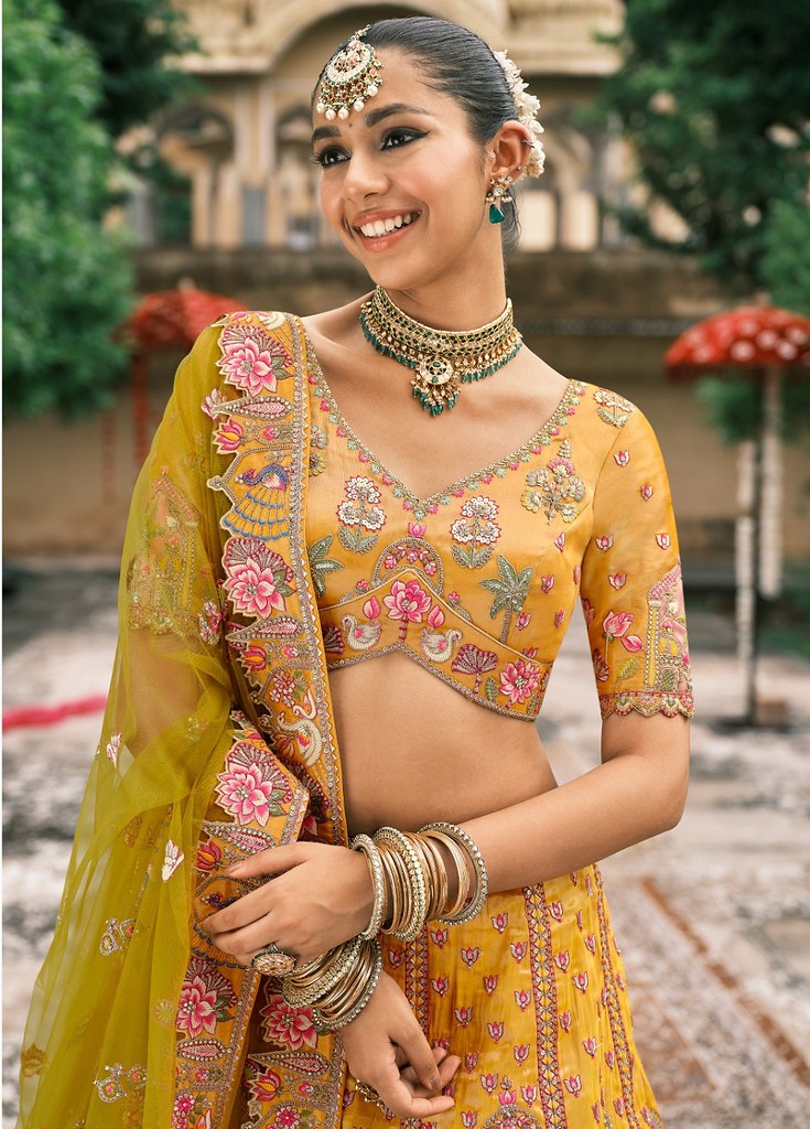 Rangtarang Silk Lehenga Collection Yellow