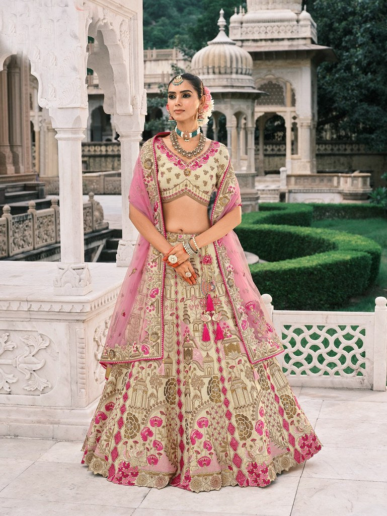 Rangtarang Silk Lehenga Collection Off White