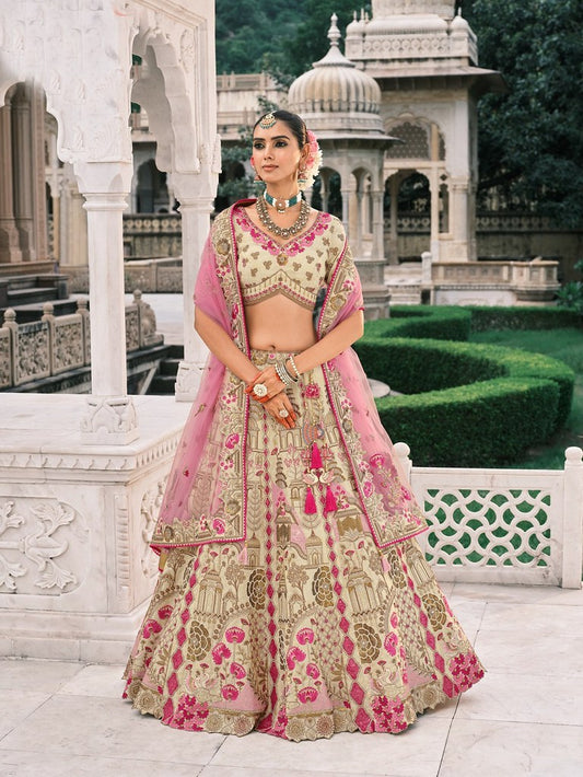 Rangtarang Silk Lehenga Collection Off White