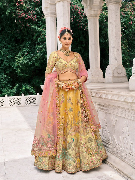 Rangtarang Silk Lehenga Collection Yellow