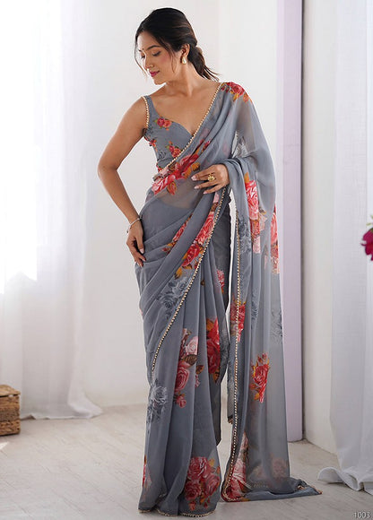 Zarika Saree Collection Grey