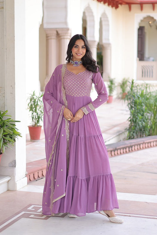 Lavanya Georgette Gown  Lavender