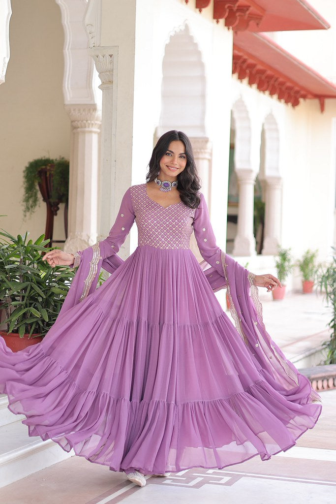 Lavanya Georgette Gown  Lavender